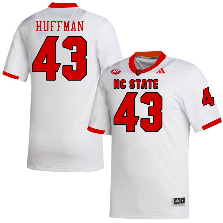 NC State Wolfpack #43 Nathan Huffman College Football Jerseys Stitched-White